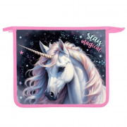 Папка школьная для тетрадей А5 на молнии (Оникс) Звёздный единорог арт ПТ-735 дизайн с двух сторон