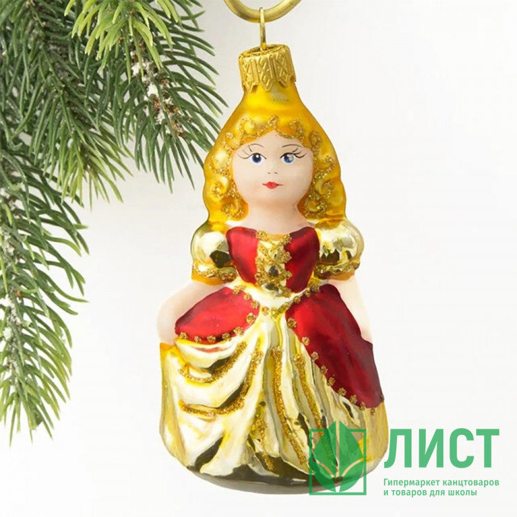 Украшение декоративное стекло 11см "Золушка" на прищепке п/у арт.ФУ-556