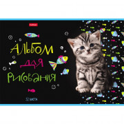 Альбом для рисования 32 листа скоба (Hatber) Мурчат коты ассорти арт 32А4В