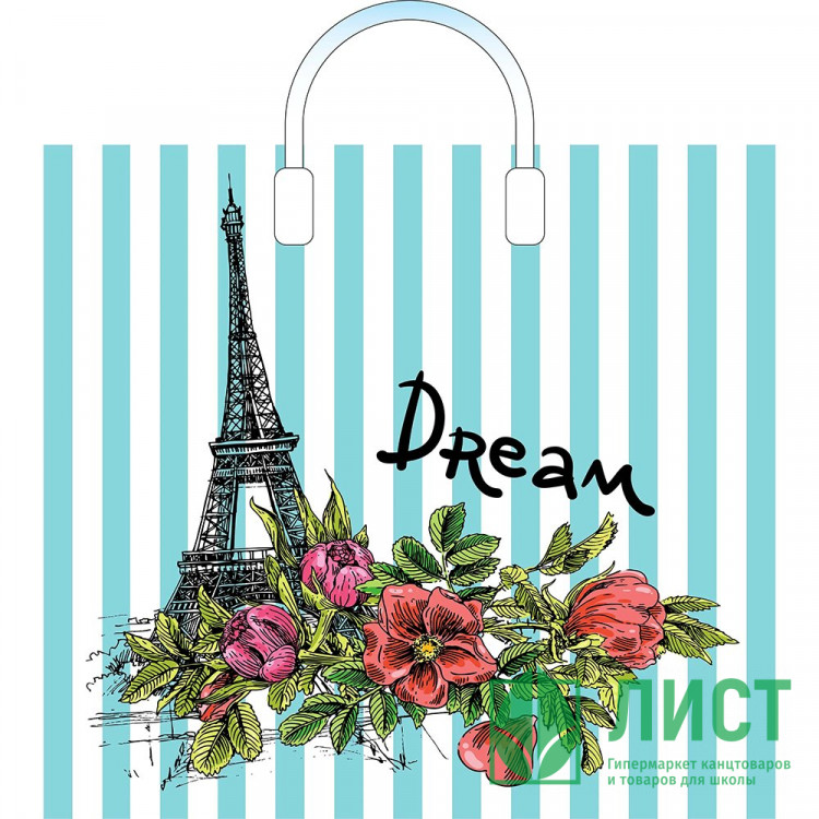 Пакет ПВД пластмассовые ручки 38*34+3 90мкм  За мечтой