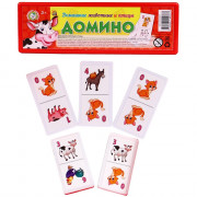 Игра настольная Домино пластмассовое Домашние животные и птицы (РК) арт.ИН-0277