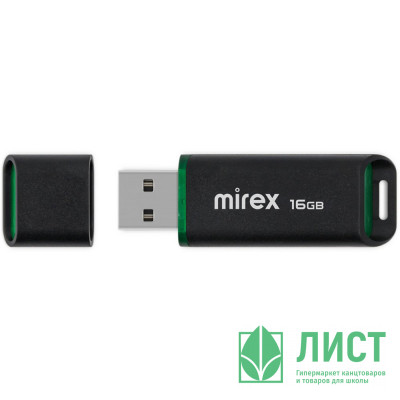 Флеш диск 16GB USB 2.0 Mirex SPACER, черный Флеш диск 16GB USB 2.0 Mirex SPACER, черный