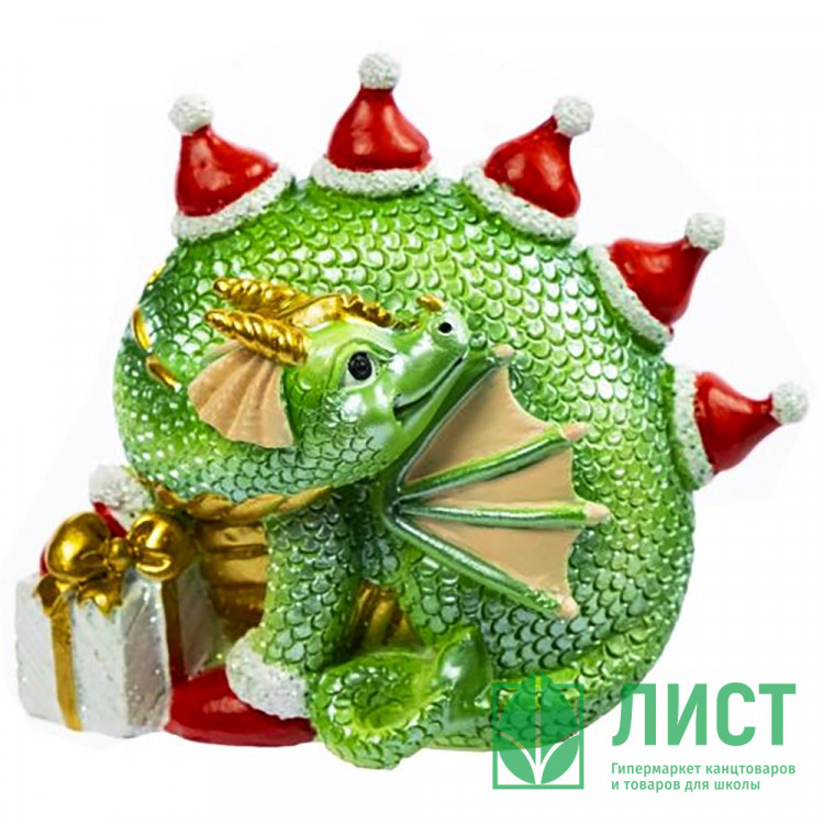 Статуэтка декоративная "Зеленый дракон" 8см арт.91508