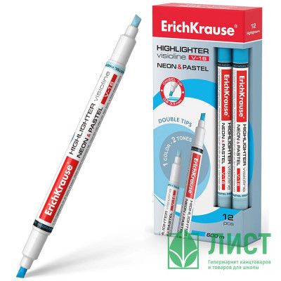 Маркер флуорисцентный ErichKrause Visioline V-16 Neon+Pastel скошенный голубой арт.56018 (Ст.12) Маркер флуорисцентный ErichKrause Visioline V-16 Neon+Pastel скошенный голубой арт.56018 (Ст.12)