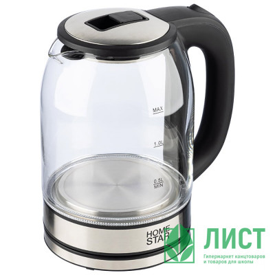 Чайник стекло 1,8л Homestar, арт. HS-1042, черный, 1500Вт Чайник стекло 1,8л Homestar, арт. HS-1042, черный, 1500Вт