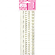 Наклейки-стразы акриловые deVENTE Жемчужины круглые белые 5 размеров арт.8002550