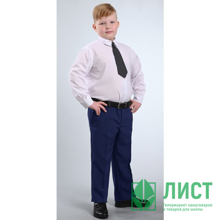 Брюки для мальчика (S&S) Б-01 классический силуэт размер 36/128-42/146 цвет темно-синий 3 полнота