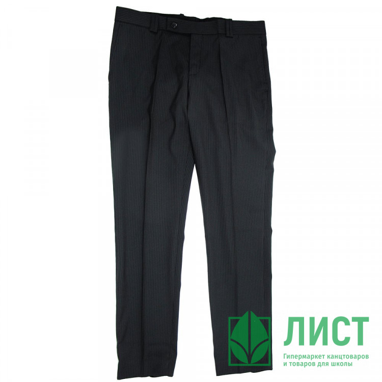 Брюки для мальчика (OVAS) Полоса зауженный силуэт артикул 840 размер 44/164-48/176 цвет черный/полоса