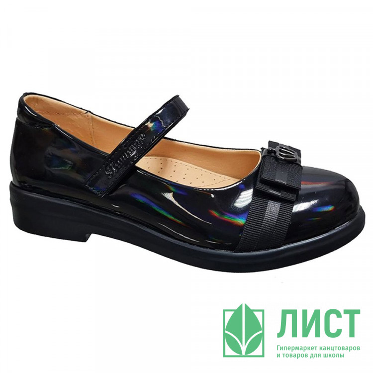 Туфли для девочки (FLAMINGO) черные верх-искусственная кожа лак подкладка-натуральная кожа размерный ряд 31-36 арт.232T-Z6-3795