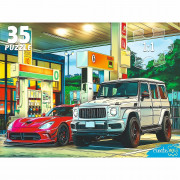 Пазлы МАКСИ 35 элементов Автомобили на заправке РК арт.Ф35-3422