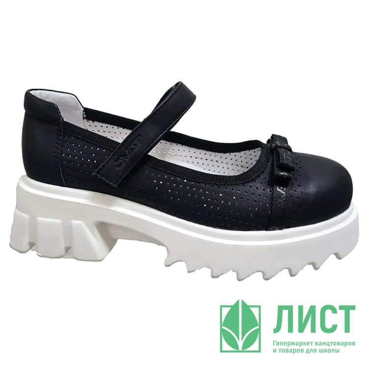 Туфли для девочки (FLAMINGO) черные верх-искусственная кожа подкладка-натуральная кожа размерный ряд 34-39 арт.232T-G6-3811