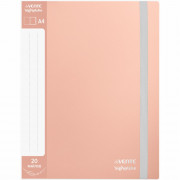 Папка с 20 вкладышами A4 "deVENTE. sigNATURE" A4 (235x310x15 мм) 650 мкм, фактура "ткань" вкладыши 30 мкм, с внутренним карманом A4 160 мкм, индивидуальная упаковка, непрозрачная пудрово розовая