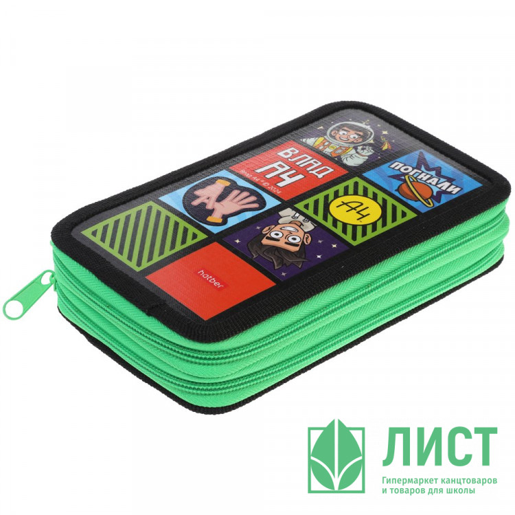 Пенал 2 отделения (Hatber) Влад А4 190х110мм глянцевая ламинация арт.NPn_47093