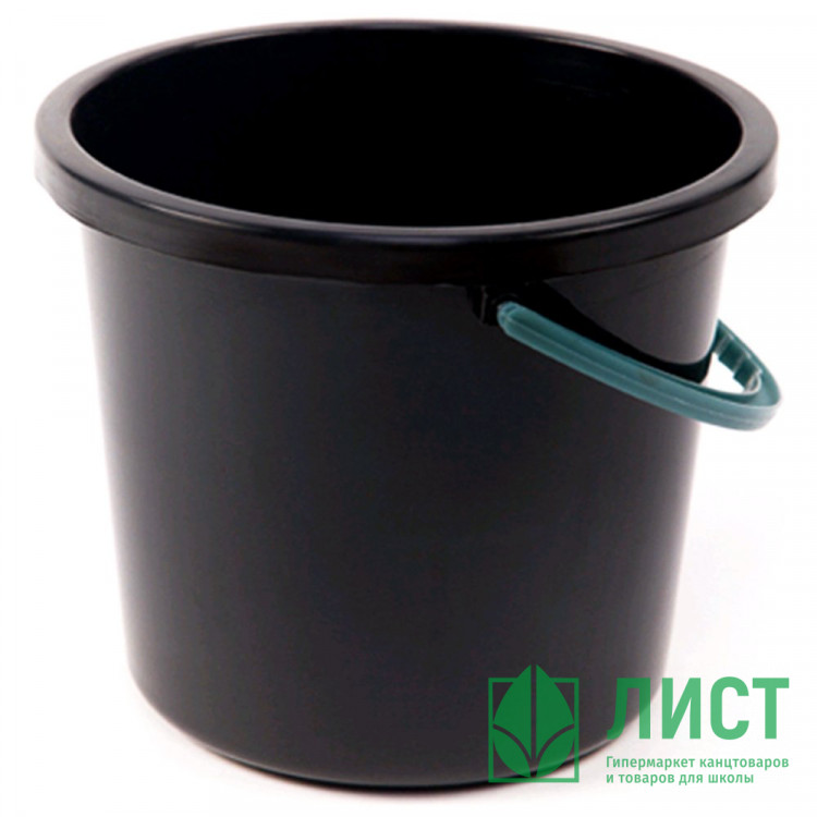 Ведро пластиковое 08 л. без крышки цвет черный