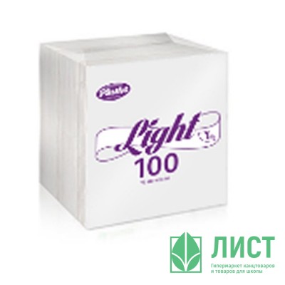 Салфетки бумажные 90штук в пачке Plushe Light белые Салфетки бумажные 90штук в пачке Plushe Light белые