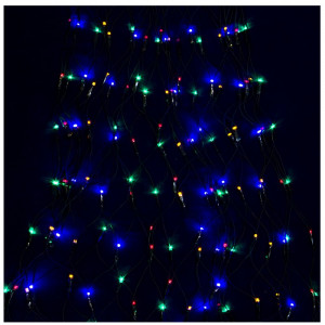 Гирлянда электрическая для дома сетка для елки 01м 224LED цвет мульти (темный провод) 8режимов артемный 362-074