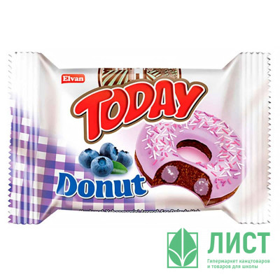 Пончик (Donut) Today 40гр черничный крем (Ст.24) Пончик (Donut) Today 40гр черничный крем (Ст.24)