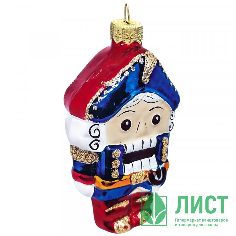 Фигурка на ёлку стекло (серия Премиум) 09см "Щелкунчик сказочный" зелёный п/у арт.ФУ-526/2