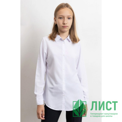 Блузка для девочки (BROSTEM) длинный рукав цвет белый арт.B14-4701d Блузка для девочки (BROSTEM) длинный рукав цвет белый арт.B14-4701d