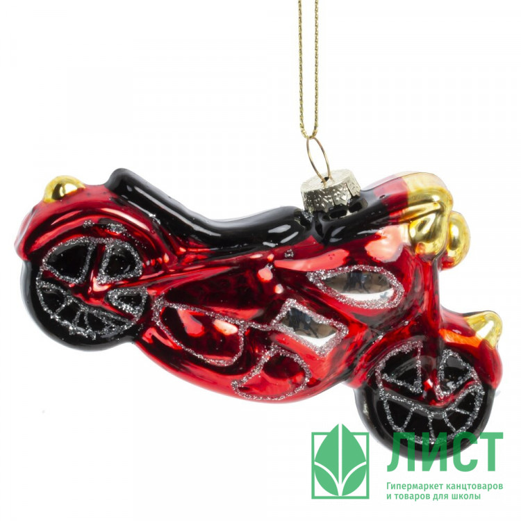 Фигурка на ёлку стекло (серия Коллекция) 06см "Мотоцикл" арт.779051