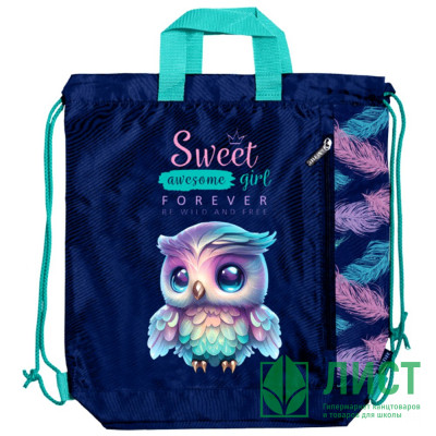 Сумка для сменной обуви 1 отделение (deVENTE) Happy Owl карман на молнии 38x43x9 см арт.7040414 Сумка для сменной обуви 1 отделение (deVENTE) Happy Owl карман на молнии 38x43x9 см арт.7040414