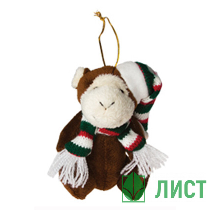 юИгрушка мягкая СГ "Обезьянка в канун Рождества" 10см асс. арт.59070