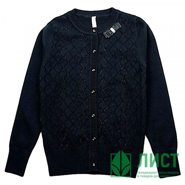 Кардиган для девочки (Malini) артикул 4092 размерный ряд 32/128-40/158 цвет черный