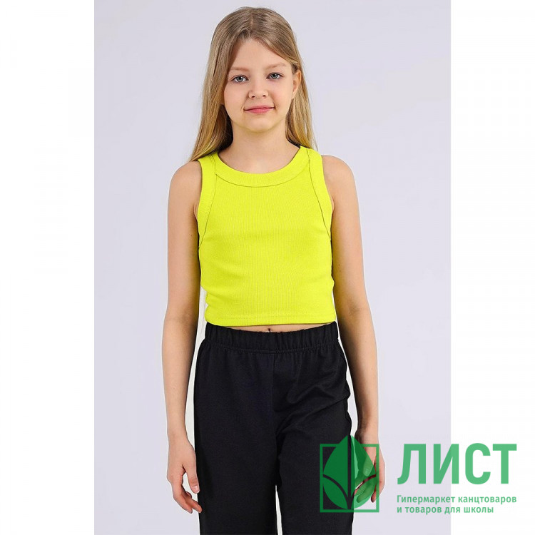 Топ для девочки артикул CLE 846429ш размерный ряд 32/128- 42/158 цвет зеленый неон