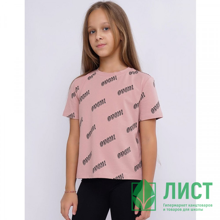 Футболка для девочки арт.CLE 835531г_п размер 34/134-40/152 цвет темно-розовый