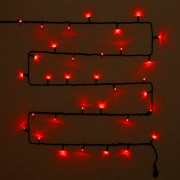 Гирлянда электрическая уличная точечная 15м 180LED цвет красный (темный провод) 8режимов арт. 183-670
