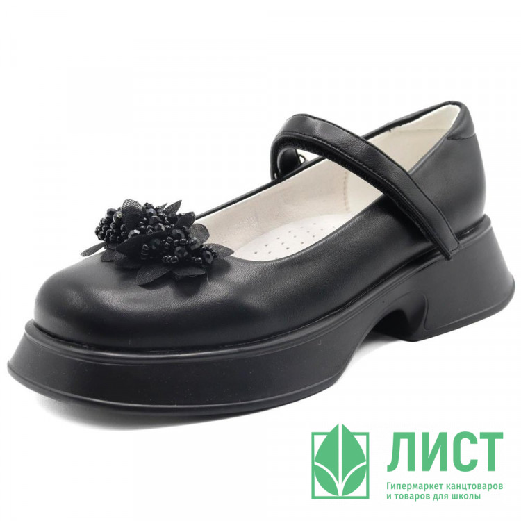 Туфли для девочки (KNT) черные верх-искусственная кожа подкладка- искусственная кожа артикул sdf-22251-2