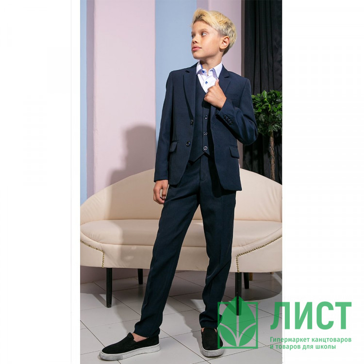 Костюм для мальчика (BROSTEM)  артикул 6110-3П/2П (пиджак+брюки) размер 28/128-36/152 цвет синий