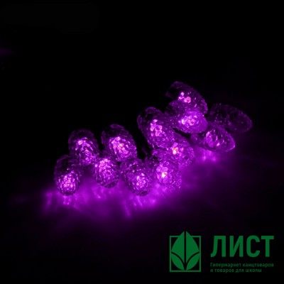 Гирлянда эл. Уличная фигурная 5м 40л. Led шишки цв.Фиолетовый (т.Провод) арт.185563 Гирлянда эл. Уличная фигурная 5м 40л. Led шишки цв.Фиолетовый (т.Провод) арт.185563