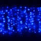 Гирлянда электрическая уличная занавес Дождь 1,5*2,5м 360LED цвет синий (светлый провод) арт.200-018