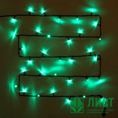 Гирлянда электрическая уличная точечная 15м 180LED цвет зеленый (темный провод) 8режимов арт. 183-672 Гирлянда электрическая уличная точечная 15м 180LED цвет зеленый (темный провод) 8режимов арт. 183-672