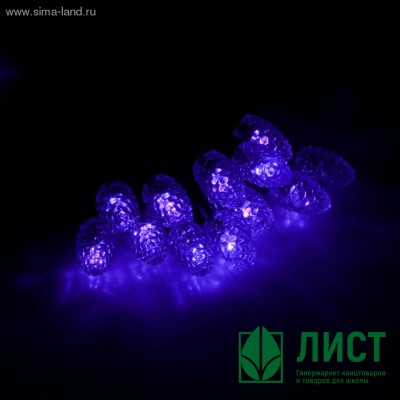 Гирлянда эл. Уличная фигурная 5м 40л. Led шишки цв.Синий (т.Провод) арт.185558 Гирлянда эл. Уличная фигурная 5м 40л. Led шишки цв.Синий (т.Провод) арт.185558