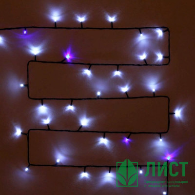 Гирлянда электрическая уличная точечная 11м 120LED &quot;Мерцание&quot; цвет белый/синий (темный провод) артемный 183-712 Гирлянда электрическая уличная точечная 11м 120LED "Мерцание" цвет белый/синий (темный провод) артемный 183-712