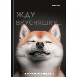 Записная книжка А6 твердая обложка 48 листов Prof-Press Милый забавный пес глянцевая ламинация лен арт.48-7096