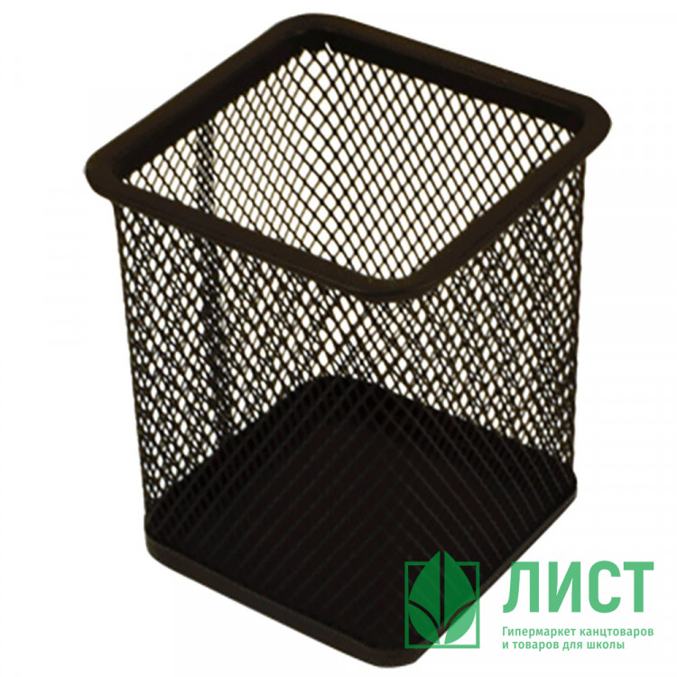 Подставка д/ручек и карандашей металлическая (deVENTE) черная, сетчатая, 8x8x9,8см арт.4104718