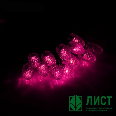 Гирлянда эл. Уличная фигурная 05м 40л. Led шишки цв.Розовый (т.Провод) арт.185562 Гирлянда эл. Уличная фигурная 05м 40л. Led шишки цв.Розовый (т.Провод) арт.185562