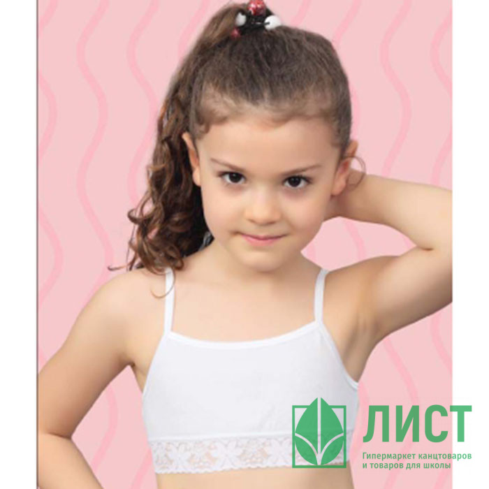 Топ для девочки подростковый арт.4467/3 р.32/122-128 цвет белый 100% х/б