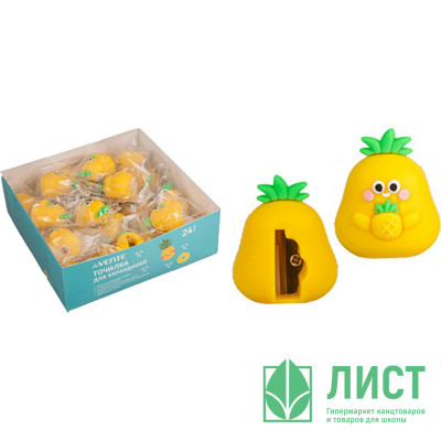 Точилка пластиковая (deVENTE) Pineapple 1 отверстие покрытие Soft Touch арт.8031312 Точилка пластиковая (deVENTE) Pineapple 1 отверстие покрытие Soft Touch арт.8031312