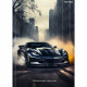 Записная книжка А6 твердая обложка 48 листов (Prof-Press) Спортивный автомобиль в городе глянцевая ламинация лен арт.48-7095