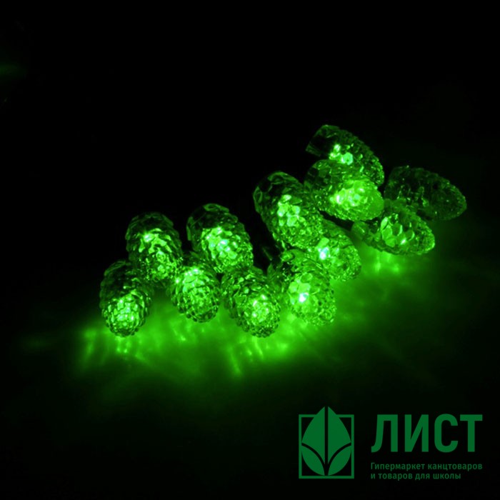 Гирлянда эл. Уличная фигурная 05м 40л. Led шишки цв.Зеленый (т.Провод) арт.Led-40/185559