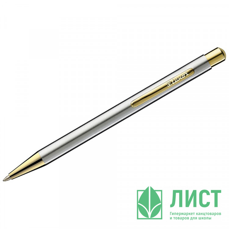 Ручка шариковая подарочная (LUXOR) Nova корпус хром/золото, кнопочный механизм, без футляра арт.8235