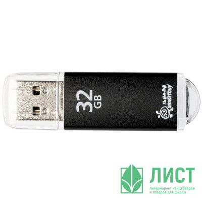 Флеш диск 32GB USB 2.0 Smartbuy V-Cut пластик черный Флеш диск 32GB USB 2.0 Smartbuy V-Cut пластик черный