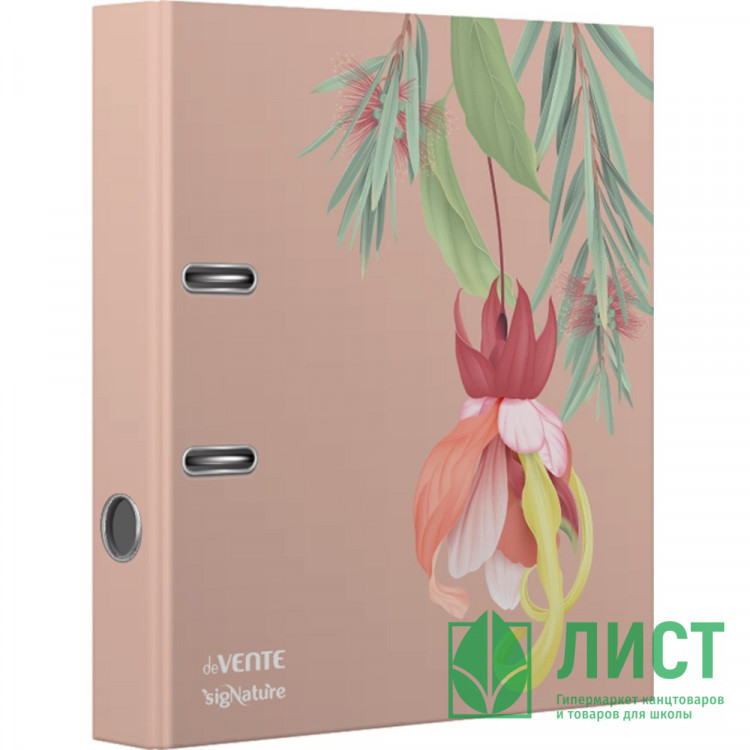 Папка с арочным механизмом deVENTE sigNATURE A4 75 мм, картонная разобранная, металлическая окантовка, запечатка форзаца, с рисунком