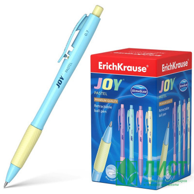 Ручка шариковая автомат (ErichKrause) JOY Pastel н/проз.корп. рез. упор синий арт.55394 (Ст.50) Ручка шариковая автомат (ErichKrause) JOY Pastel н/проз.корп. рез. упор синий арт.55394 (Ст.50)