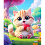 Алмазная мозаика 21х25см Mazari Котик частичное заполнение с мольбертом арт.M-12369