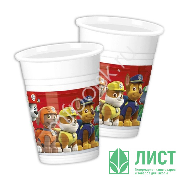 Стаканы бумажные Щенячий патруль 8шт/наб. 200мл
